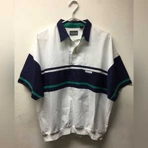 Members Only Vtg XL Men Yacht Sailing Polo Blue Green Like New Shortsleeve Shirt